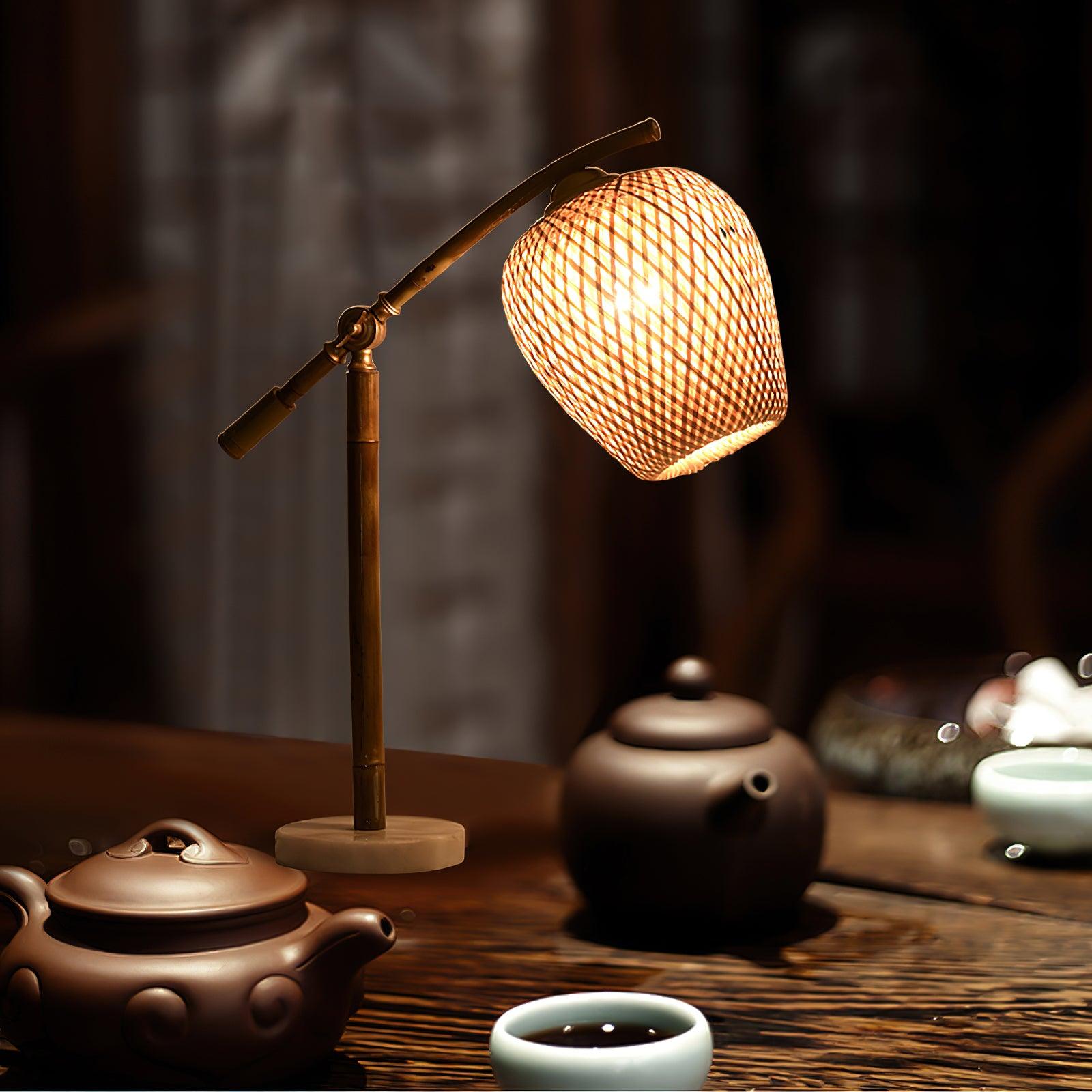 Lampe à poser vintage Leidolf en Bambou
