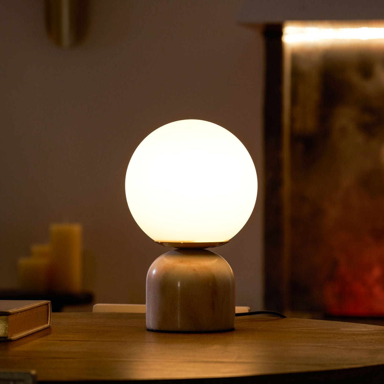 Lampe à poser moderne Pax en Marbre Blanc