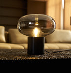 Lampe à poser moderne Eyolf en Marbre Fumé gris et noir