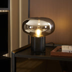 Lampe à poser moderne Eyolf en Marbre Fumé gris et noir