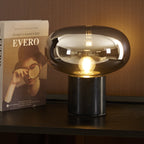 Lampe à poser moderne Eyolf en Marbre Ambre et noir