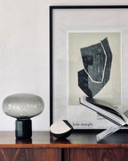 Lampe à poser moderne Eyolf en Marbre Ambre et noir