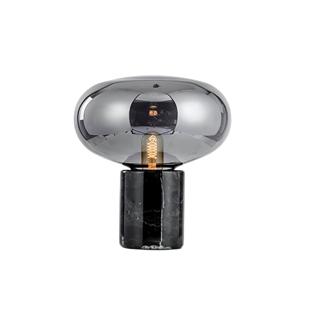 Lampe à poser moderne Eyolf en Marbre Fumé gris et noir