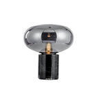 Lampe à poser moderne Eyolf en Marbre Fumé gris et noir
