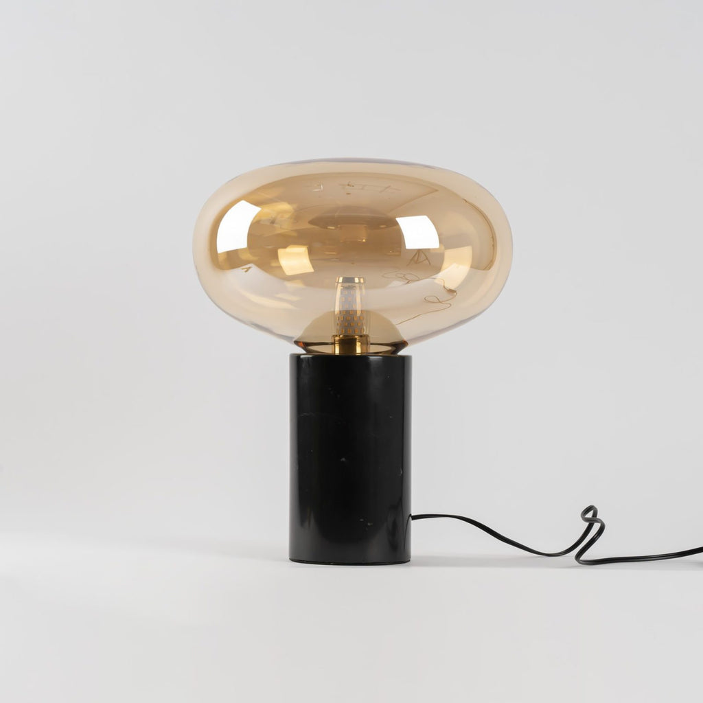 Lampe à poser moderne Eyolf en Marbre Ambre et noir