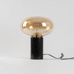 Lampe à poser moderne Eyolf en Marbre Ambre et noir