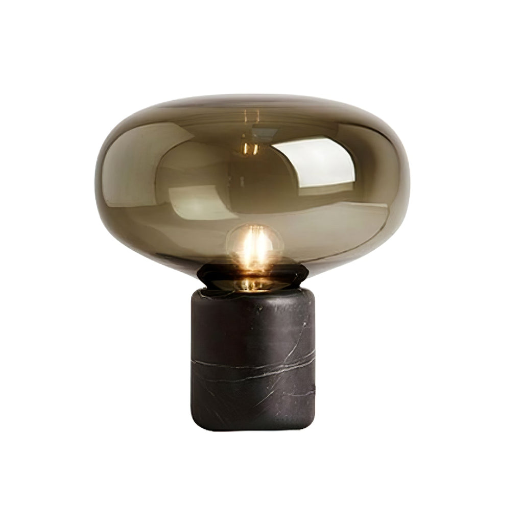 Lampe à poser moderne Eyolf en Marbre Ambre et noir
