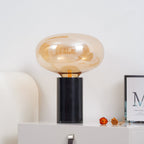 Lampe à poser moderne Eyolf en Marbre Fumé gris et noir