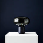 Lampe à poser moderne Eyolf en Marbre Ambre et noir
