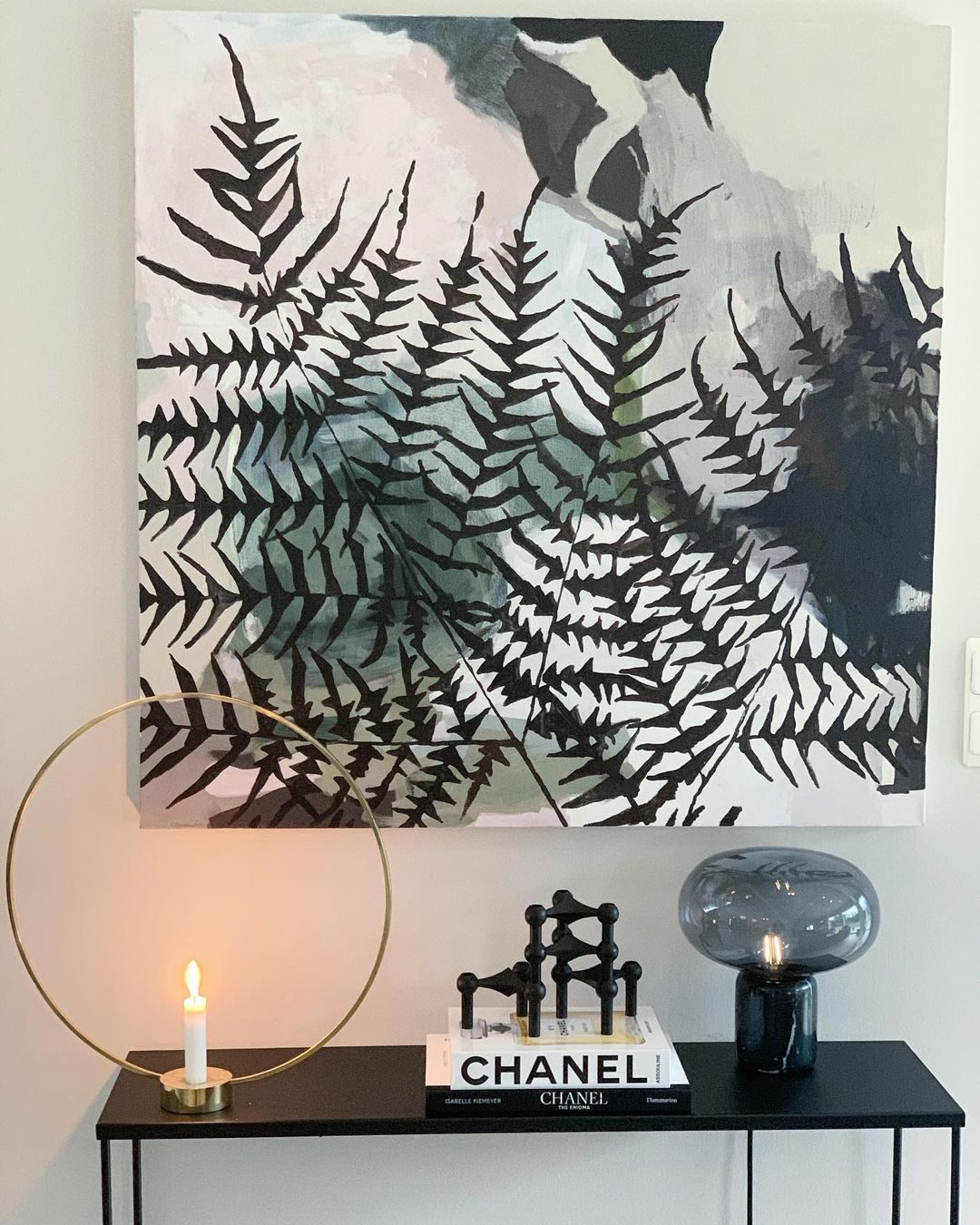 Lampe à poser moderne Eyolf en Marbre Fumé gris et noir