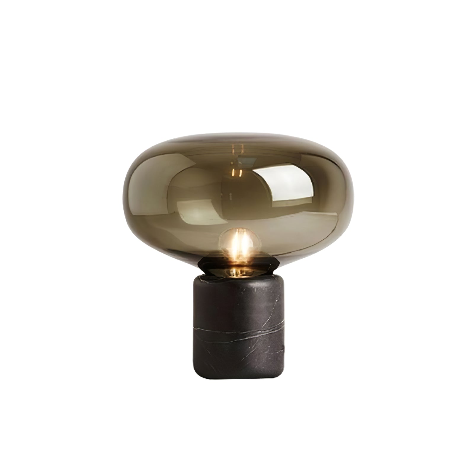 Lampe à poser moderne Eyolf en Marbre Ambre et noir