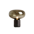 Lampe à poser moderne Eyolf en Marbre Fumé gris et noir
