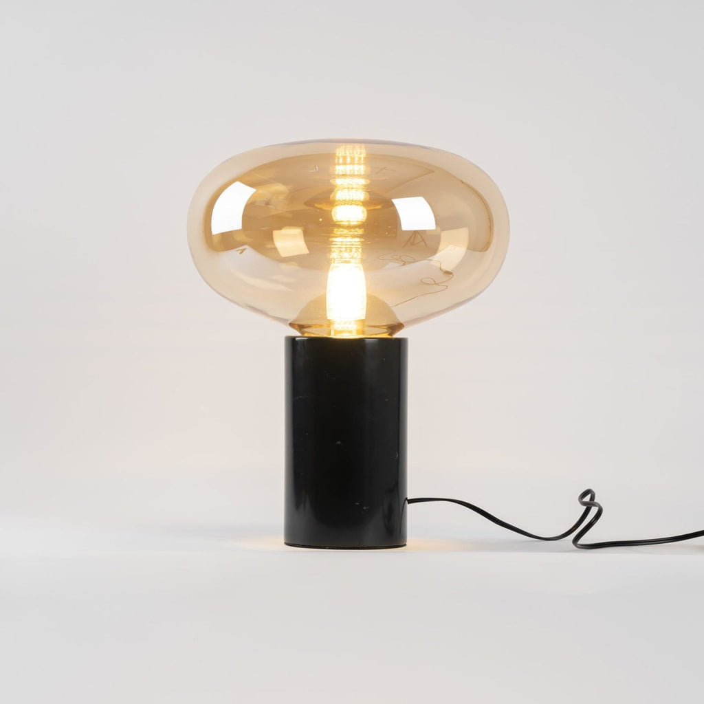 Lampe à poser moderne Eyolf en Marbre Ambre et noir