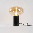 Lampe à poser moderne Eyolf en Marbre Ambre et noir