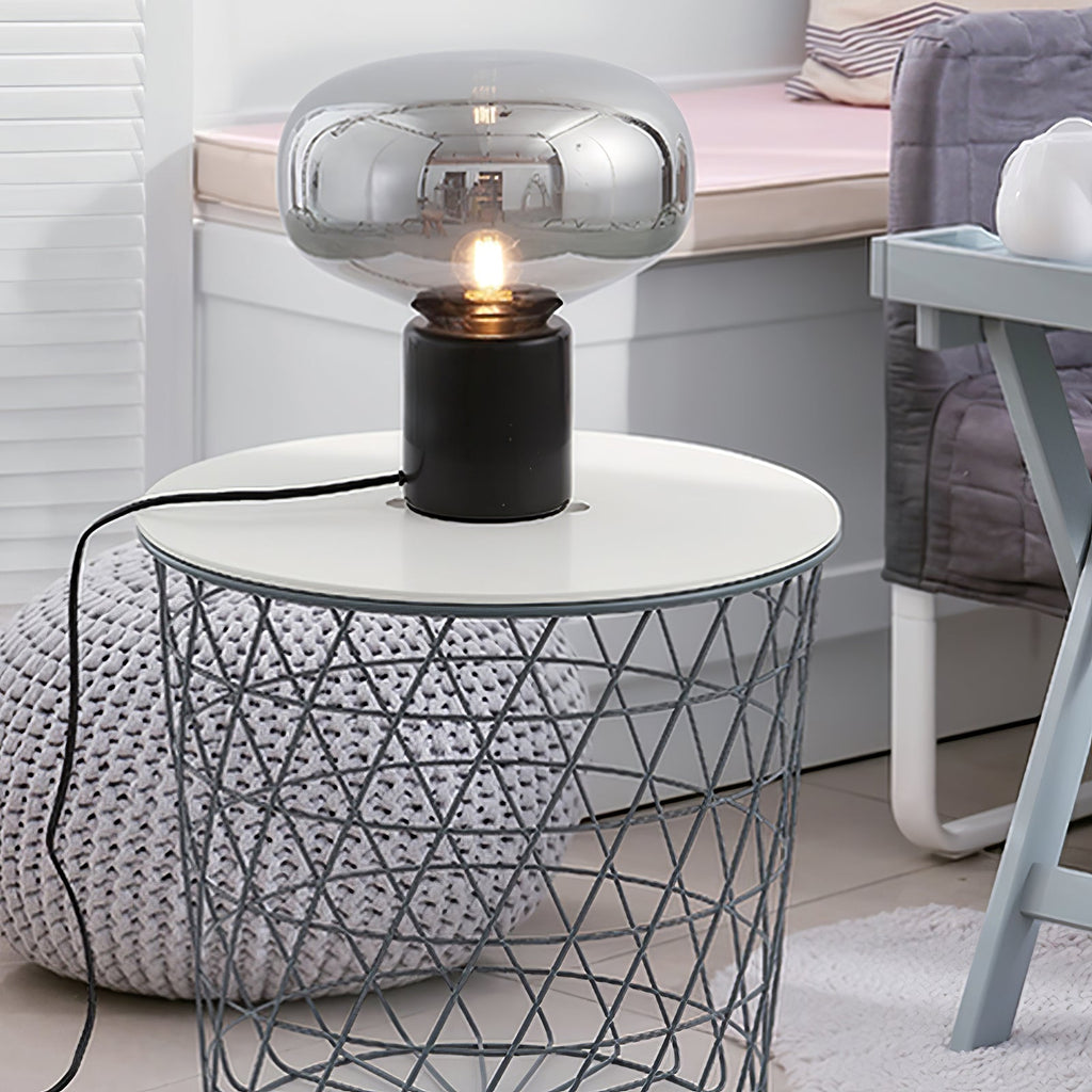 Lampe à poser moderne Eyolf en Marbre Ambre et noir