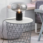 Lampe à poser moderne Eyolf en Marbre Fumé gris et noir