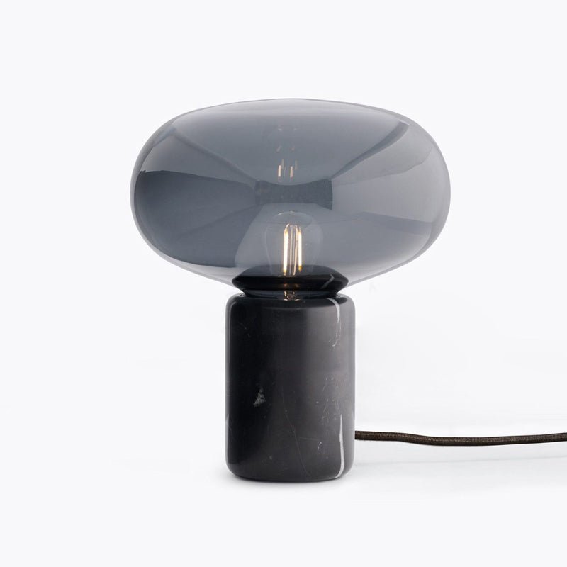 Lampe à poser moderne Eyolf en Marbre Fumé gris et noir