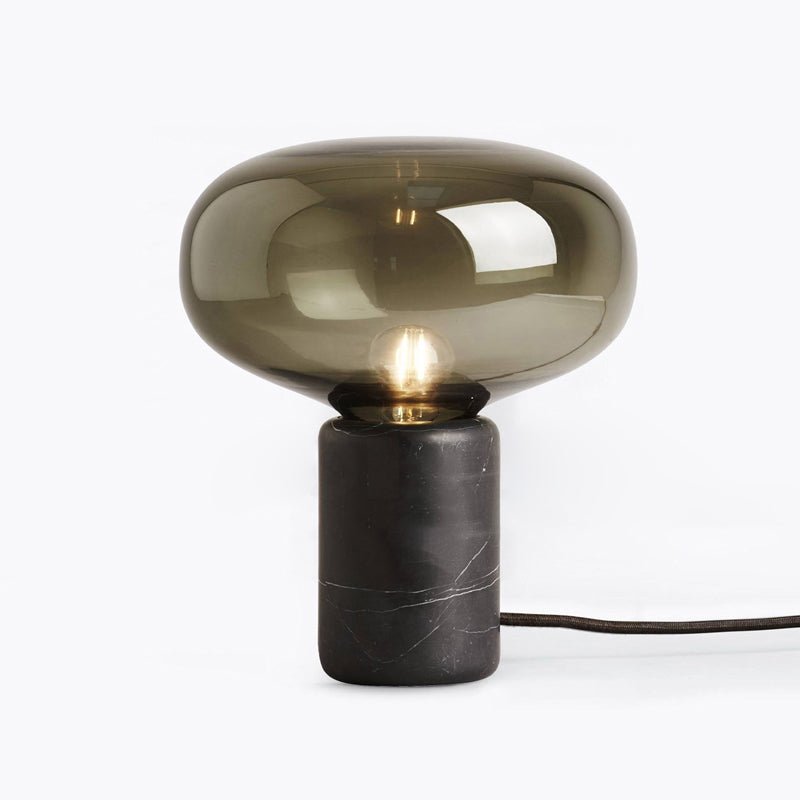 Lampe à poser moderne Eyolf en Marbre Ambre et noir