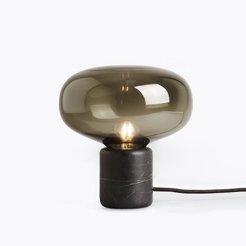 Lampe à poser moderne Eyolf en Marbre Ambre et noir