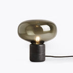 Lampe à poser moderne Eyolf en Marbre Fumé gris et noir