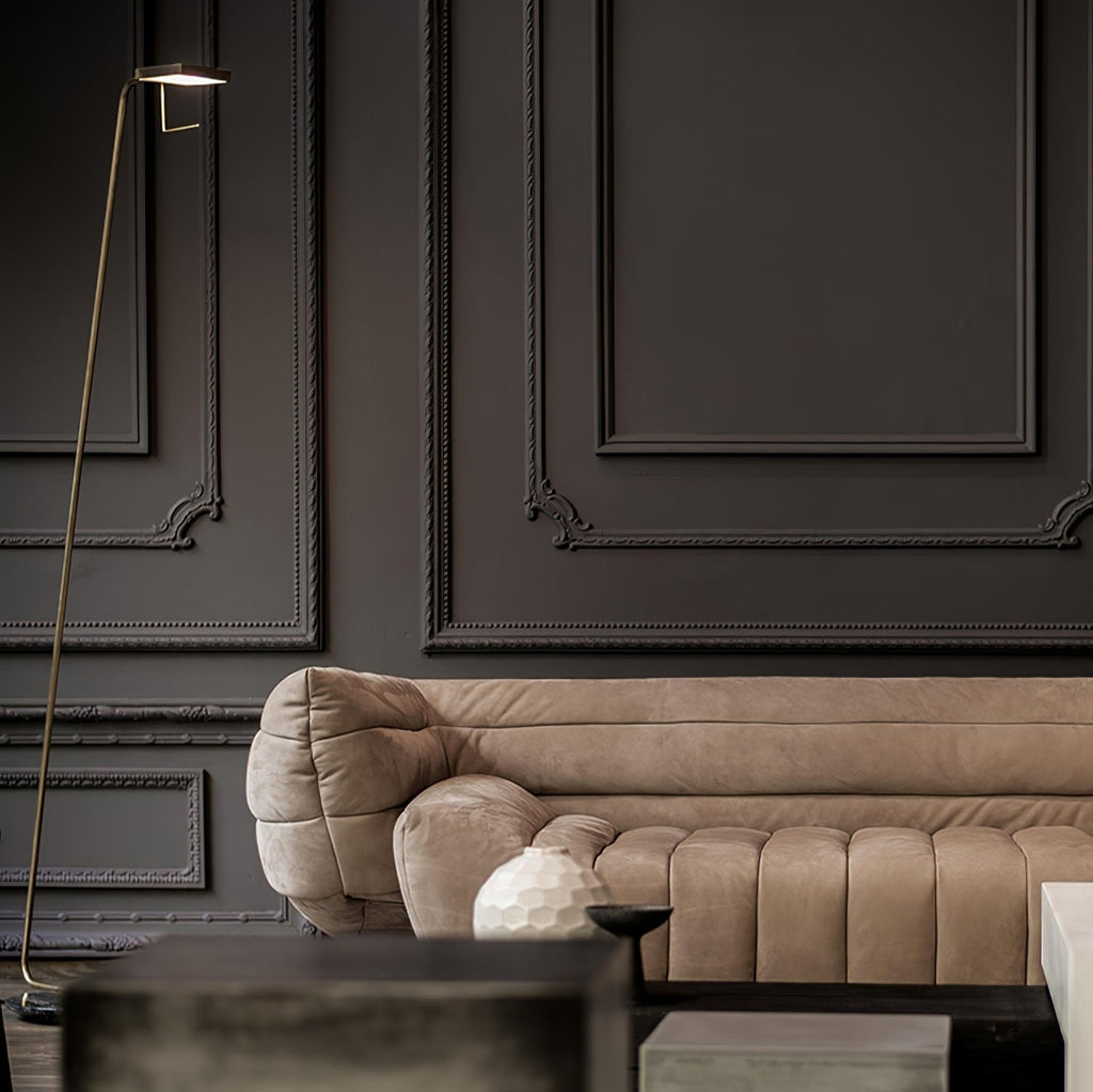 Lampadaire moderne Laurits en Marbre Or et blanc