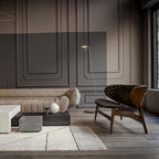Lampadaire moderne Laurits en Marbre Or et blanc