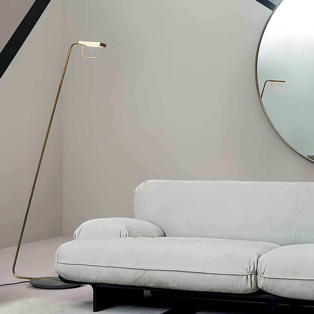 Lampadaire moderne Laurits en Marbre Or et blanc