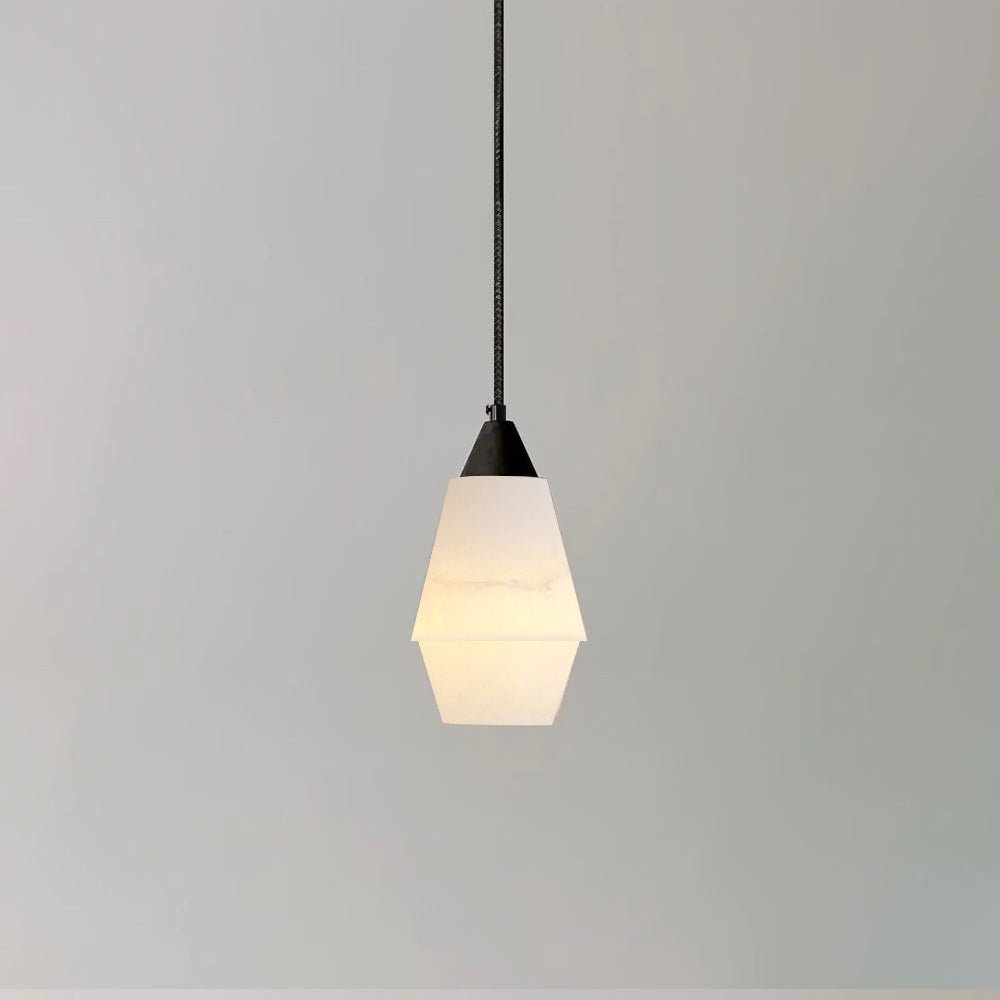 Suspension moderne Wolfe en Albâtre Noir et blanc