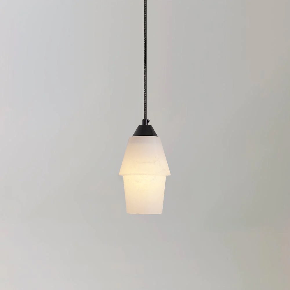 Suspension moderne Wolfe en Albâtre Noir et blanc