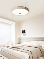 Plafonnier moderne Orell en pierre Travertin jaune et blanc