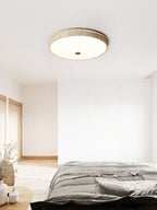 Plafonnier moderne Orell en pierre Travertin jaune et blanc