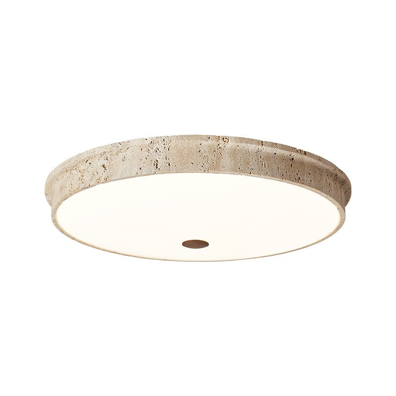 Plafonnier moderne Orell en pierre Travertin jaune et blanc
