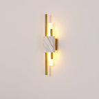 Applique murale moderne Lucan en Blanc marbre et doré