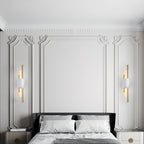 Applique murale moderne Lucan en Blanc marbre et doré