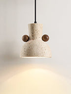 Suspension moderne Kyros en Noyer et travertin jaune