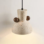 Suspension moderne Kyros en Noyer et travertin jaune