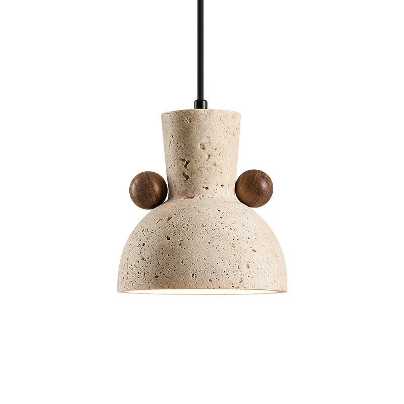 Suspension moderne Kyros en Noyer et travertin jaune