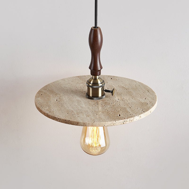 Suspension moderne Fridtjov en Travertin jaune et noyer