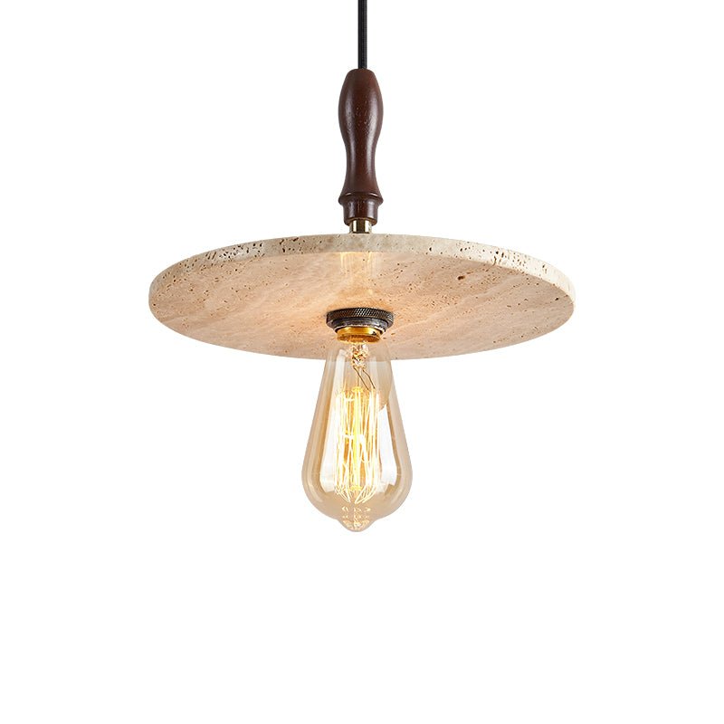 Suspension moderne Fridtjov en Travertin jaune et noyer