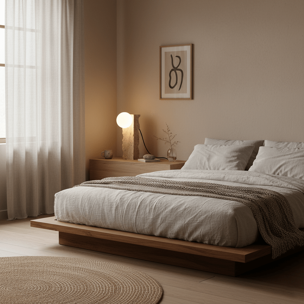 Lampe à poser moderne Ainamo en Travertin jaune