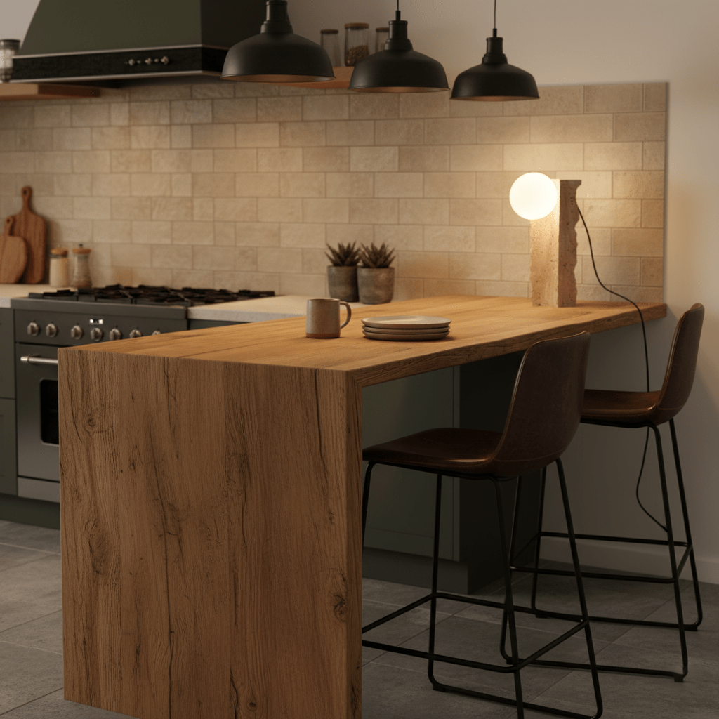 Lampe à poser moderne Ainamo en Travertin jaune