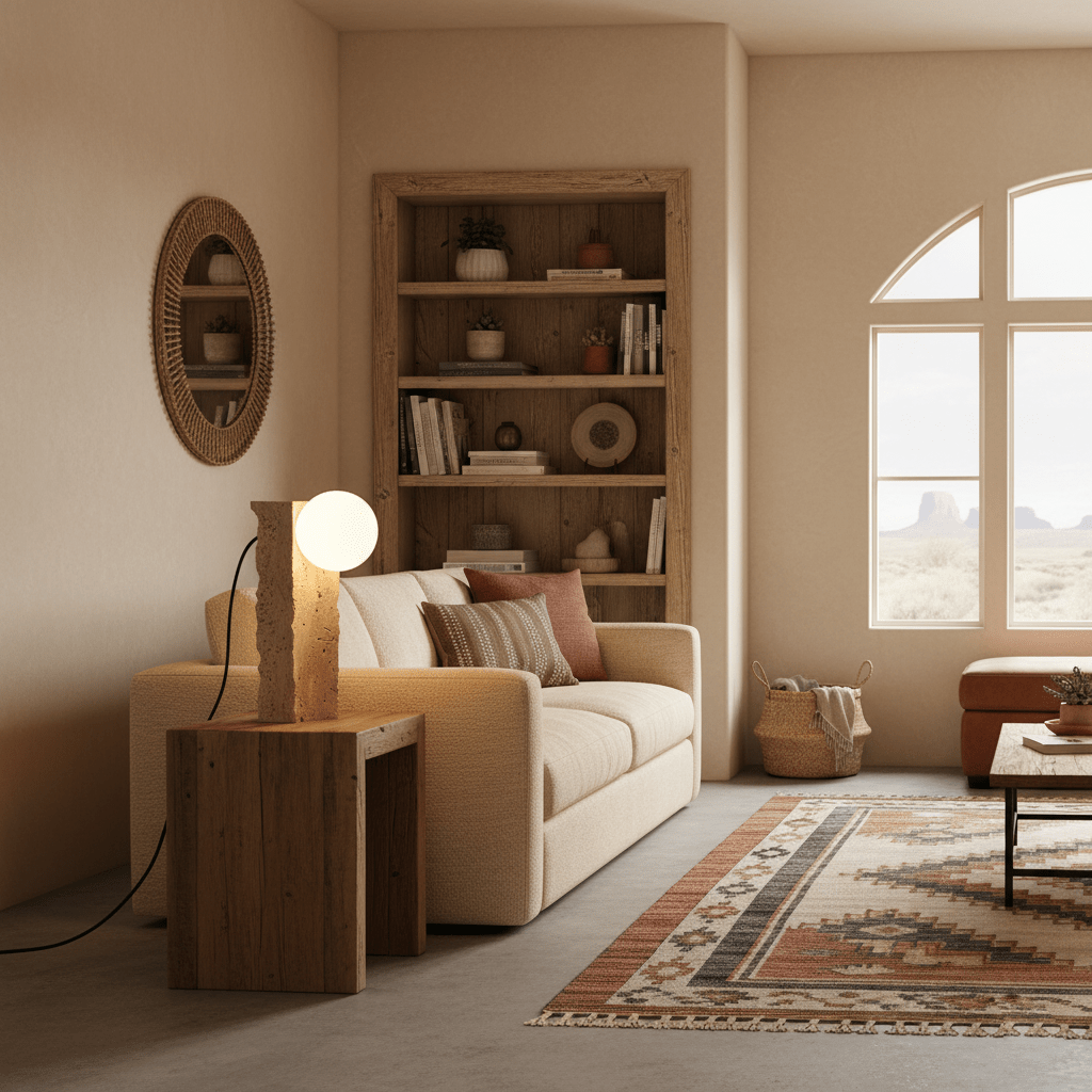 Lampe à poser moderne Ainamo en Travertin jaune