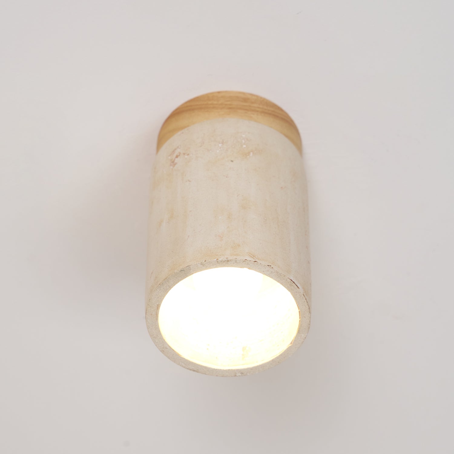 Plafonnier moderne Link en Travertin Noyer