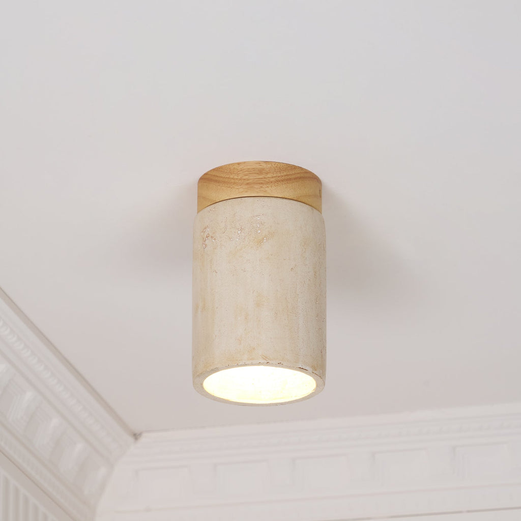 Plafonnier moderne Link en Travertin Bois