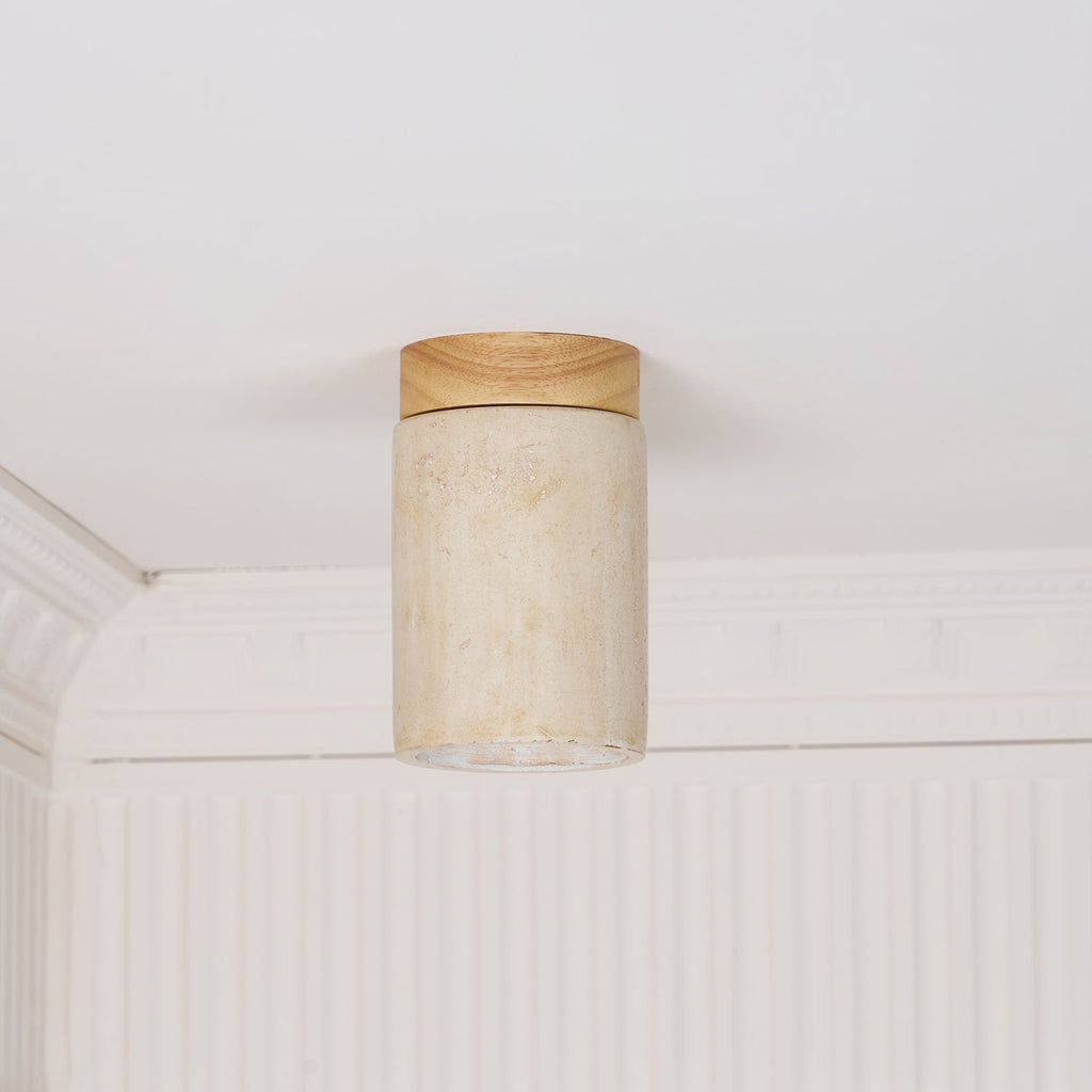 Plafonnier moderne Link en Travertin Noyer