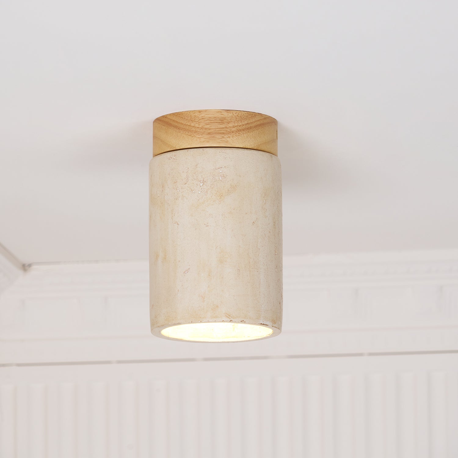 Plafonnier moderne Link en Travertin Noyer