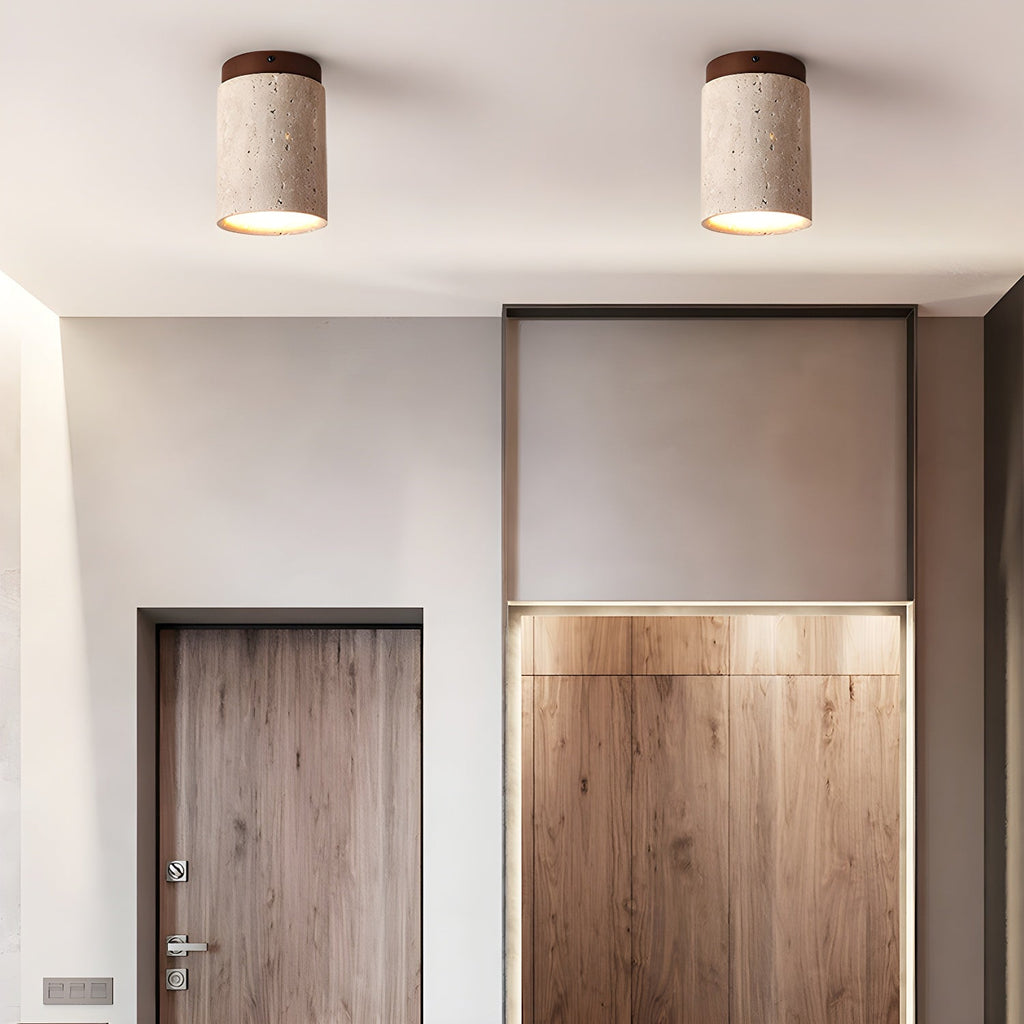 Plafonnier moderne Link en Travertin Noyer