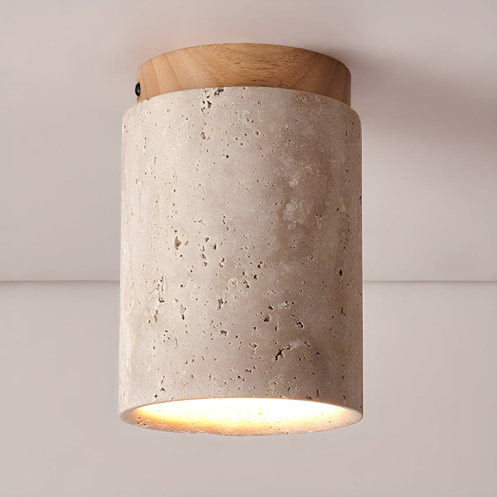 Plafonnier moderne Link en Travertin Noyer