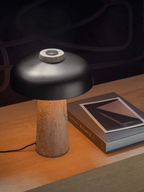 Lampe à poser moderne Jokum en Travertin jaune et noir