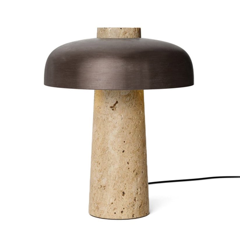 Lampe à poser moderne Jokum en Travertin jaune et bronze
